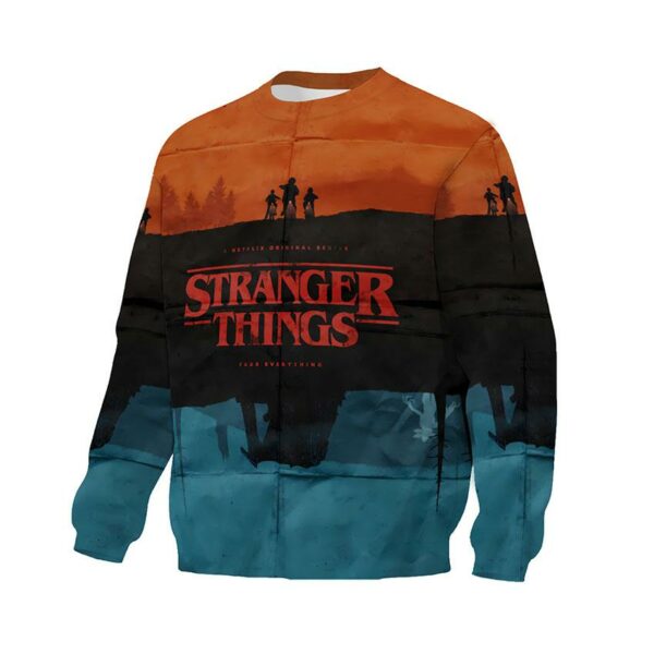 Свитшот унисекс с принтом «Очень странные дела. Ночной поход. Stranger Things. Night Walk»