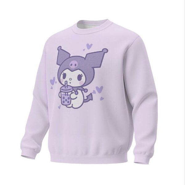 Свитшот унисекс с принтом «Куроми с Бабл Ти. Kuromi with Bubble Tea»