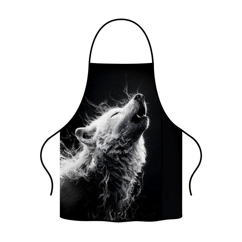 Фартух з принтом «Альфа Білий Вовк. Alpha White Wolf»