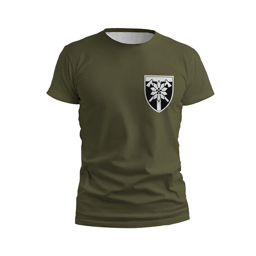 Футболка чоловіча спортивна з принтом «128-ма окрема гірсько-штурмова бригада. Альпініст. Climber»