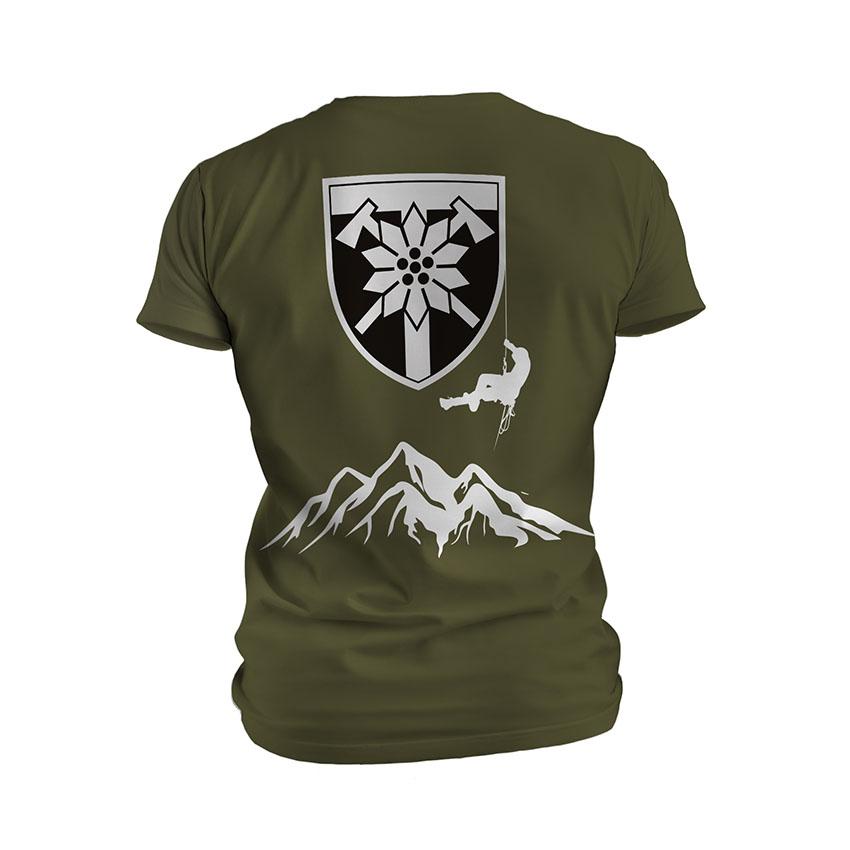 Футболка чоловіча спортивна з принтом «128-ма окрема гірсько-штурмова бригада. Альпініст. Climber»