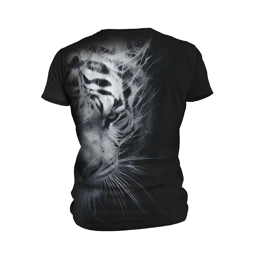 Футболка чоловіча спортивна з принтом «Білий тигр. Хижак. White tiger. Predator»