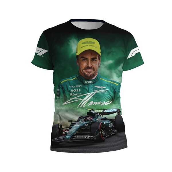 Футболка чоловіча спортивна з принтом «Фернандо Алонсо. Гонщик. Формула-1. Fernando Alonso. Driver. Formula-1»