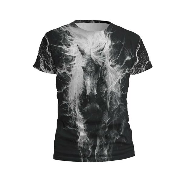 Футболка чоловіча спортивна з принтом «Могутній білий кінь. A mighty white horse»