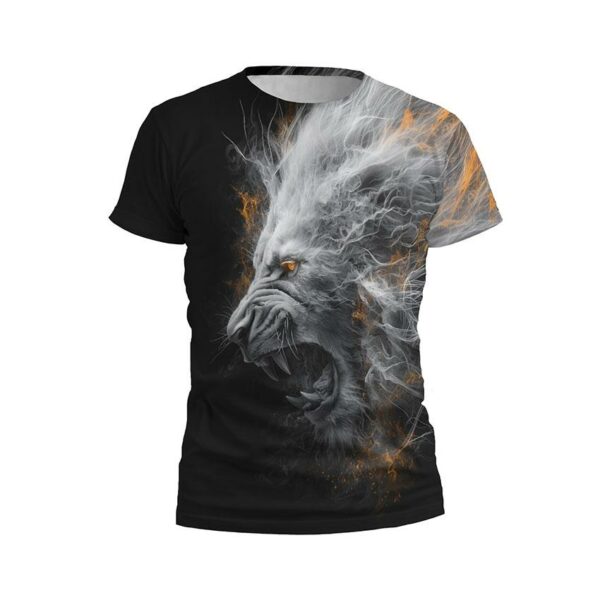 Футболка чоловіча спортивна з принтом «Могутній лев. Powerful lion»