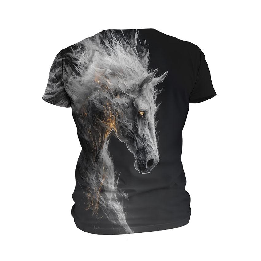 Футболка чоловіча спортивна з принтом «Примарний Кінь. Ghost Horse»