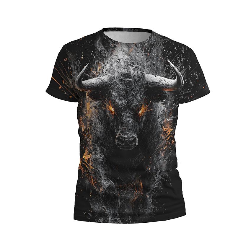 Футболка чоловіча спортивна з принтом «Розлючений бик. Angry bull»