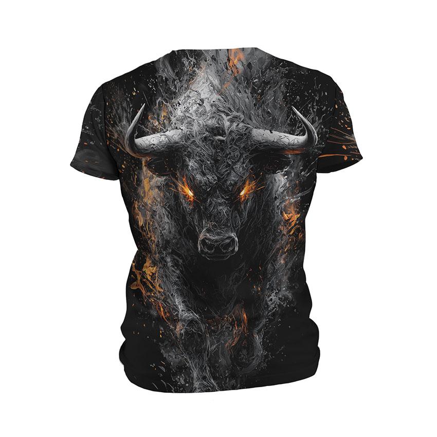 Футболка чоловіча спортивна з принтом «Розлючений бик. Angry bull»