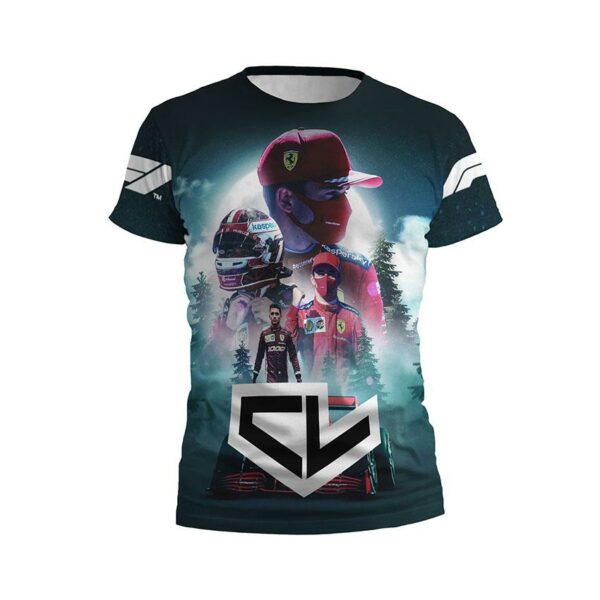 Футболка мужская спортивная с принтом «Шарль Леклер. Путь к Победе. Формула-1. Charles Leclerc. Path to Victory. Formula-1»