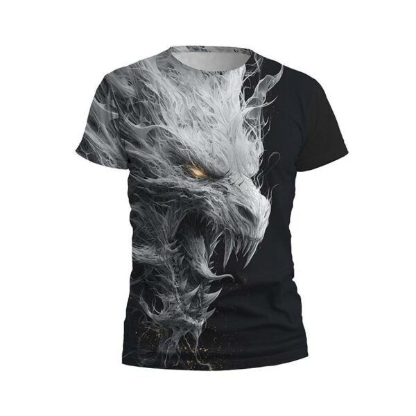 Футболка чоловіча спортивна з принтом «Стародавній Білий Дракон. Ancient White Dragon»