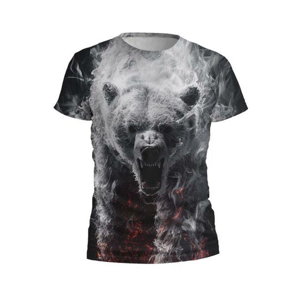 Футболка чоловіча спортивна з принтом «Вогненний ведмідь. Fire Bear»
