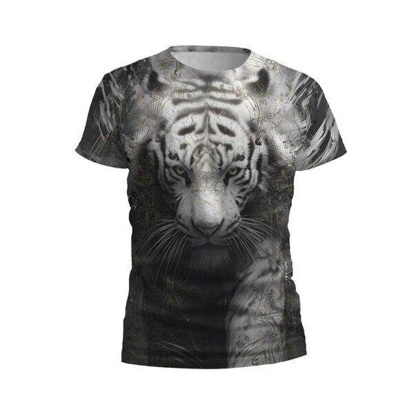 Футболка дитяча спортивна з принтом «Білий Тигр. Темне Фентезі. White Tiger. Dark Fantasy»