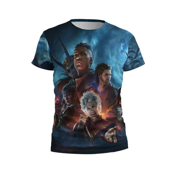 Футболка детская спортивная с принтом «Врата Балдура 3. Главные герои. Baldur's Gate 3. Main characters»