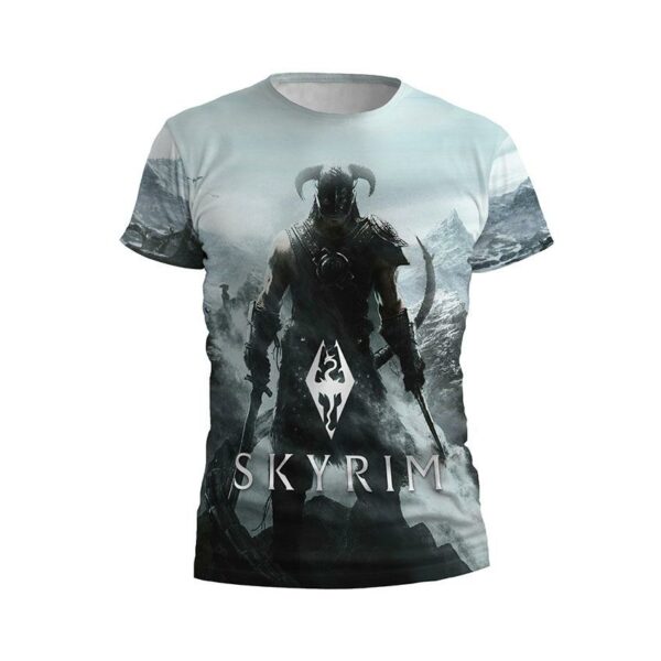 Футболка дитяча спортивна з принтом «Довакін у битві. Скайрим. Dovahkiin in Battle. Skyrim»
