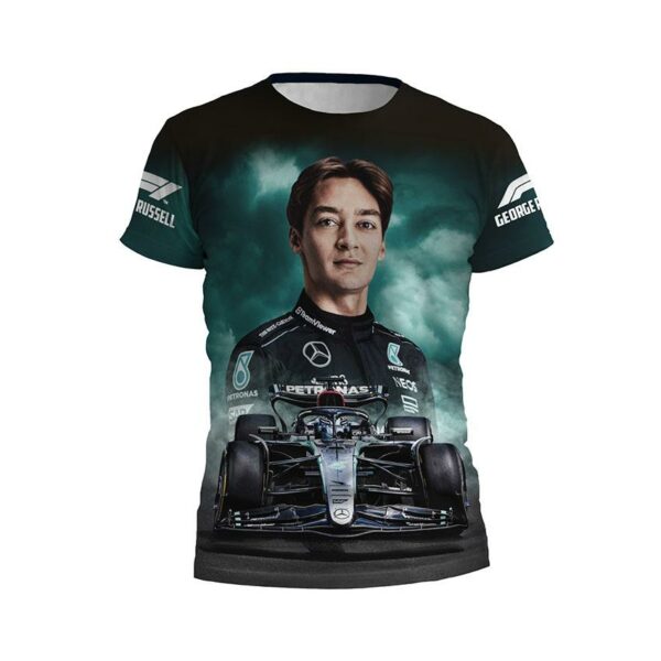 Футболка дитяча спортивна з принтом «Джордж Расселл. Зірка команди Мерседес. Формула-1. George Russell. Mercedes Team Star. Formula-1»