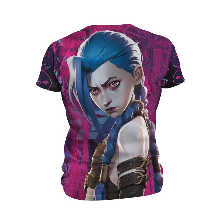 Футболка детская спортивная с принтом «Джинкс. Мятежная героиня. Аркейн. Jinx. Rebel Heroine. Arcane»