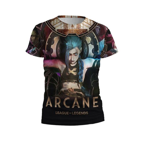 Футболка дитяча спортивна з принтом «Джинкс. Тінь Пілтоверу. Аркейн. Jinx. Shadow of Piltover. Arcane»