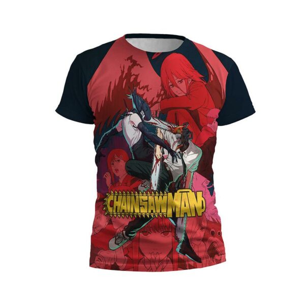 Футболка дитяча спортивна з принтом «Людина-бензопила. Хаос боротьби. Chainsaw Man. Chaos of Fight»
