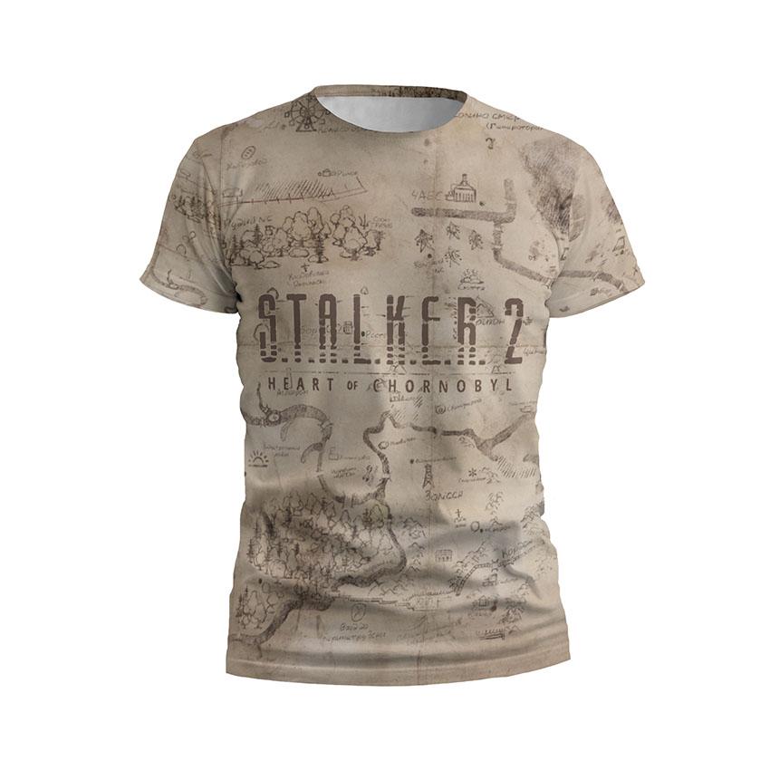 Футболка дитяча спортивна з принтом «Мапа Зони. Сталкер 2. Серце Чорнобиля. Map Zone. S.T.A.L.K.E.R 2. Heart of Chernobyl»
