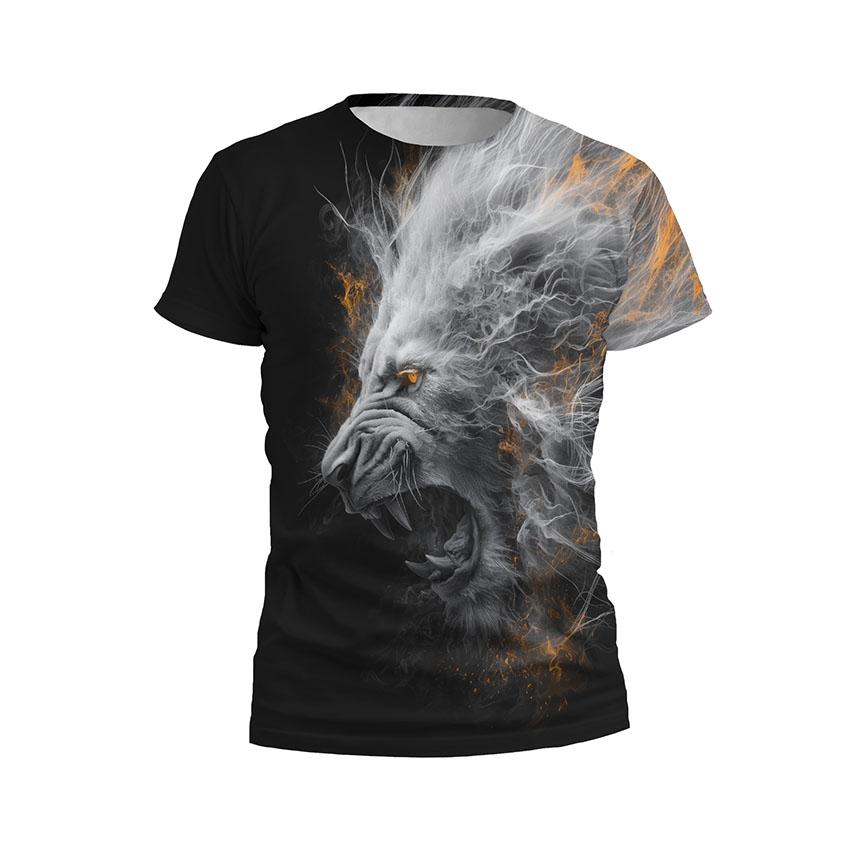 Футболка дитяча спортивна з принтом «Могутній лев. Powerful lion»