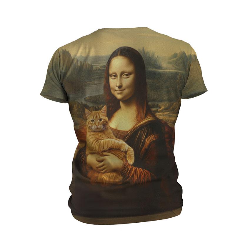 Футболка детская спортивная с принтом «Мона Лиза с котом. Mona Lisa with a cat»