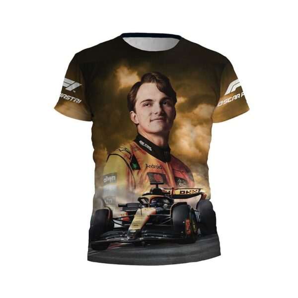 Футболка детская спортивная с принтом «Оскар Пиастри. Новая Звезда. Формула-1. Oscar Piastri. New Star. Formula-1»