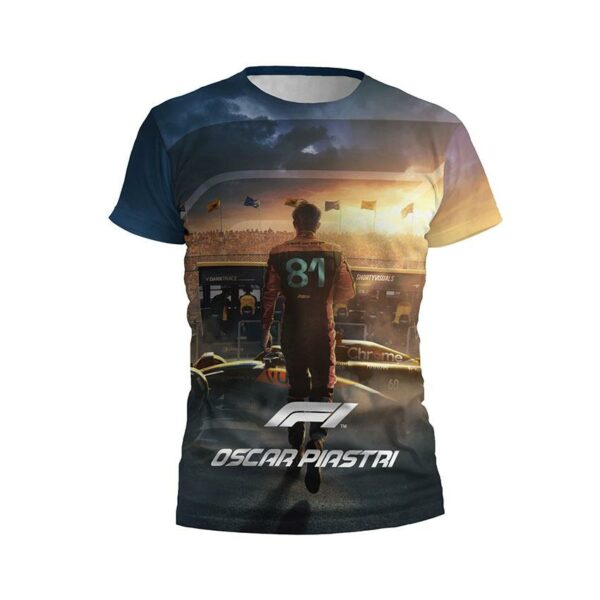 Футболка дитяча спортивна з принтом «Оскар Піастрі. Шлях до перемоги. Формула-1. Oscar Piastri. The path to victory. Formula-1»