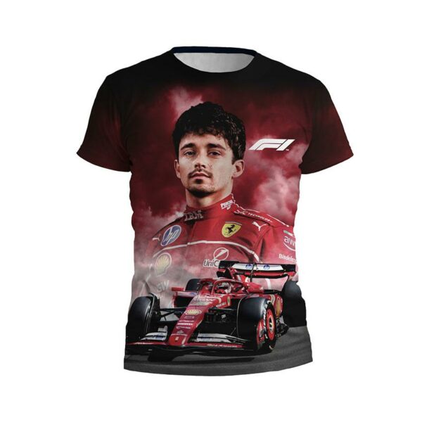 Футболка детская спортивная с принтом «Шарль Леклер. Гоночный Драйв. Формула-1. Charles Leclerc. Racing Drive. Formula-1»