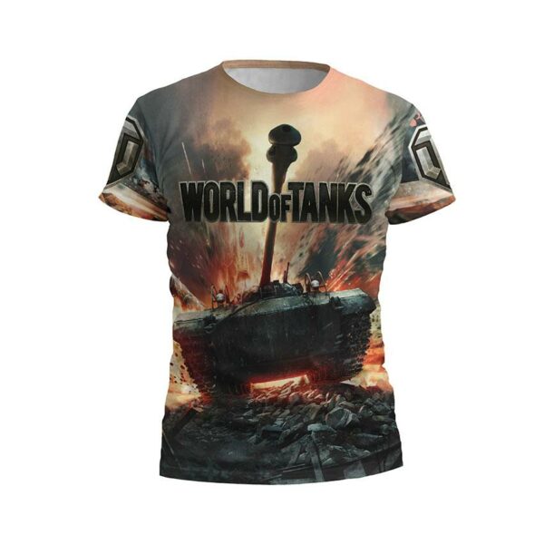 Футболка детская спортивная с принтом «Мир танков. Большой танк. World of Tanks. Big tank»