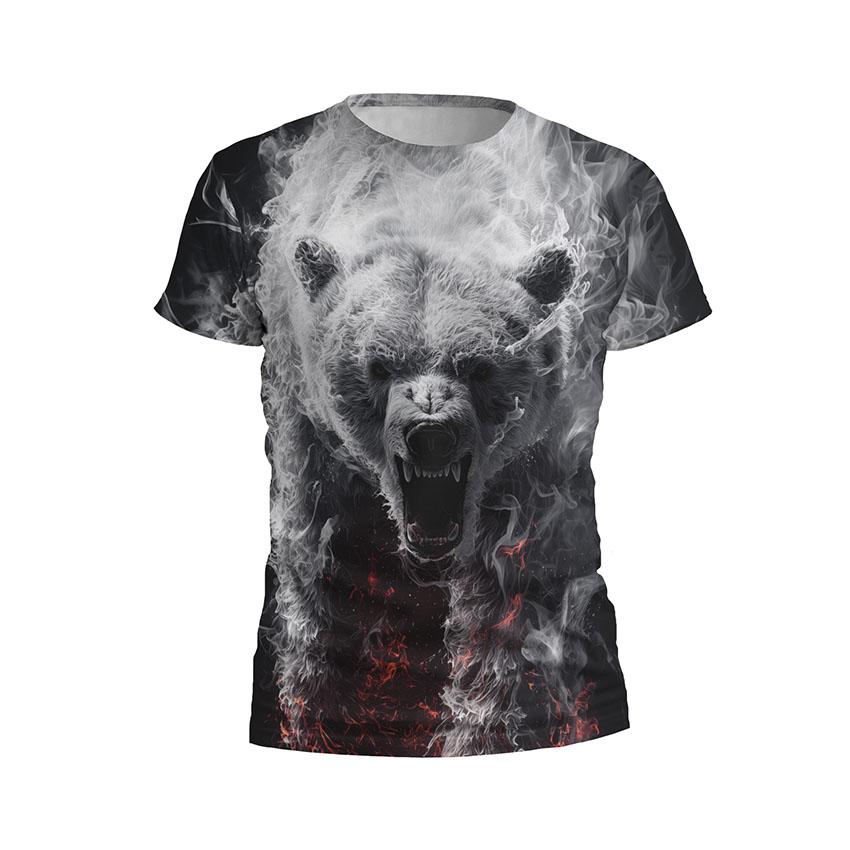 Футболка дитяча спортивна з принтом «Вогненний ведмідь. Fire Bear»