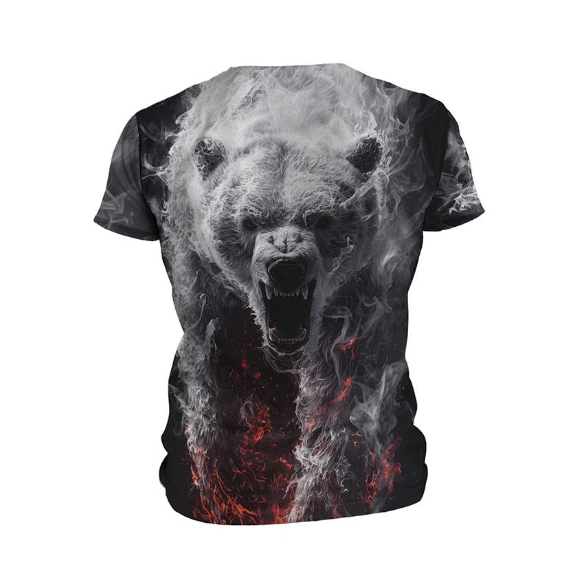 Футболка дитяча спортивна з принтом «Вогненний ведмідь. Fire Bear»