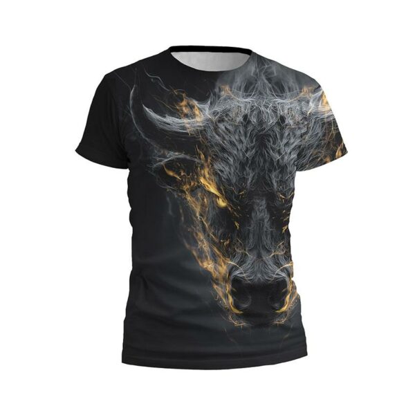 Футболка дитяча спортивна з принтом «Вогняний бик. Fire Bull»