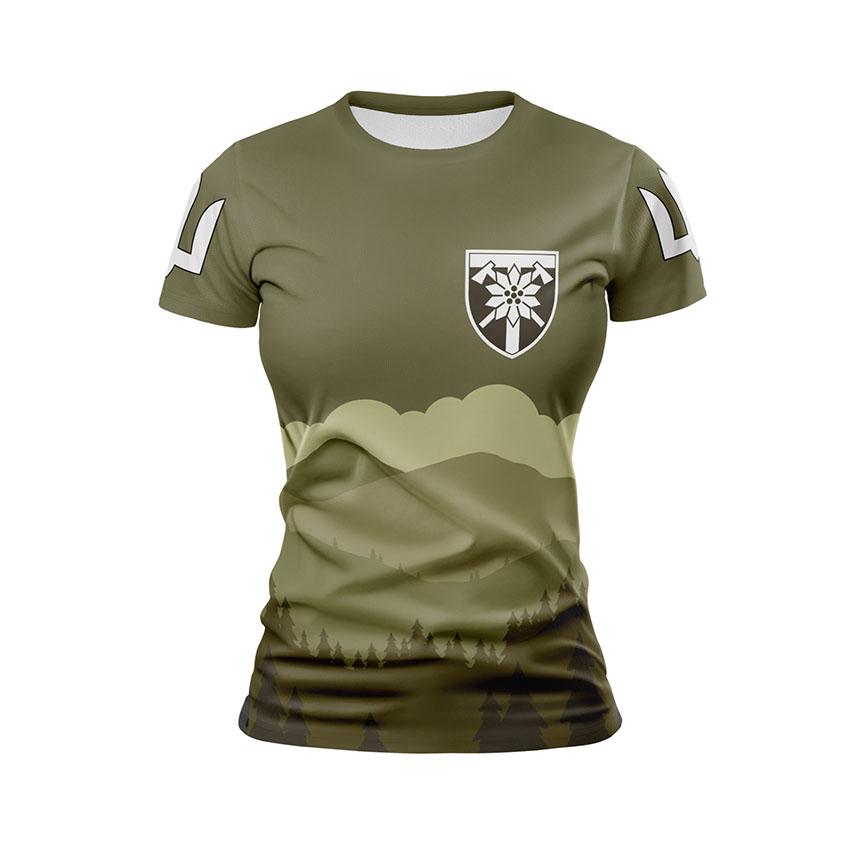 Футболка женская спортивная с принтом «128-я отдельная горно-штурмовая бригада. Символ Силы. Symbol of Power»