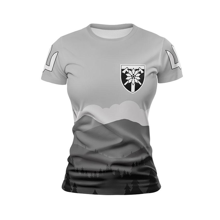 Футболка женская спортивная с принтом «128-я отдельная горно-штурмовая бригада. Символ Силы. Symbol of Power»