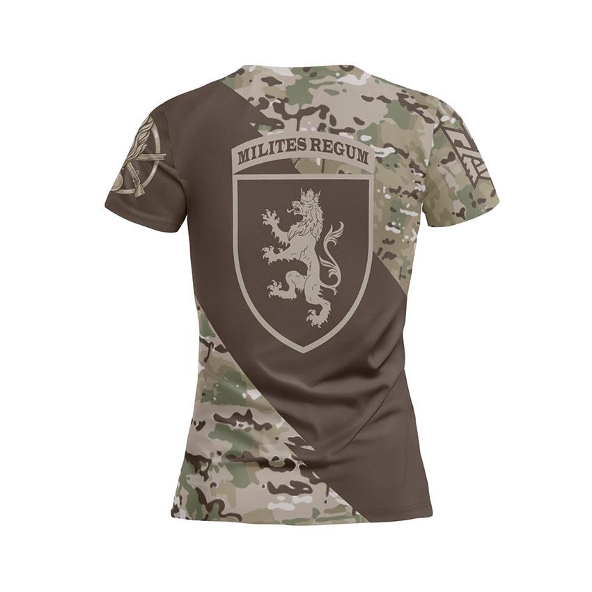 Футболка жіноча спортивна з принтом «24-та окрема механізована бригада. Камуфляж. Camouflage»