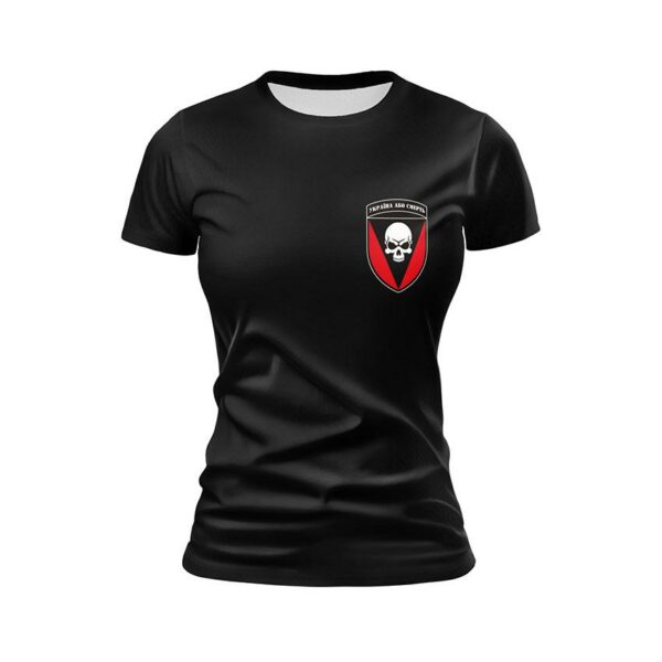 Футболка жіноча спортивна з принтом «72-га окрема механізована бригада. Бойовий Символ. Combat Symbol»