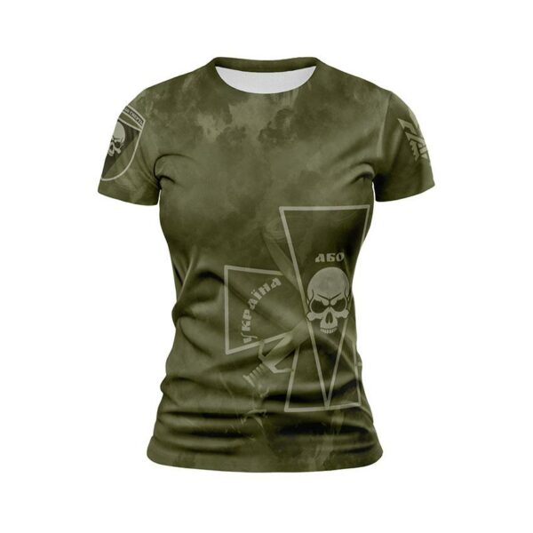 Футболка жіноча спортивна з принтом «72-га окрема механізована бригада. Тактичний стиль. Tactical style»