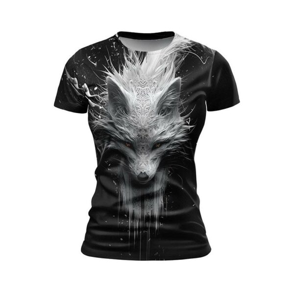 Футболка жіноча спортивна з принтом «Фантазійна лисиця. Fantasy fox»