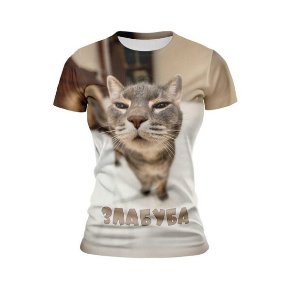 Футболка женская спортивная с принтом «Кот Злабуба. Мем. Cat Zlabuba. Meme»