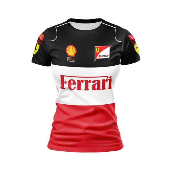 Футболка женская спортивная с принтом «Команда Феррари. Формула-1. Ferrari Team. Formula-1»