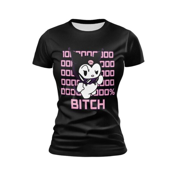 Футболка женская спортивная с принтом «Куроми Бунтарка. Kuromi Rebel»