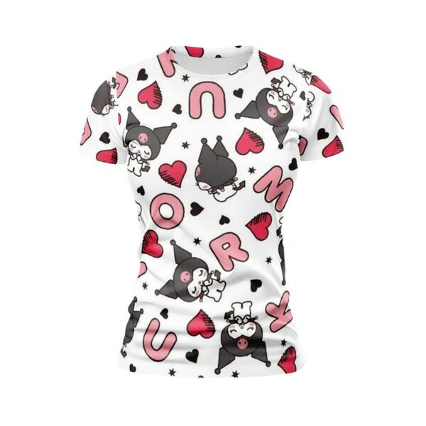 Футболка жіноча спортивна з принтом «Куромі. Патерн. Kuromi. Pattern»