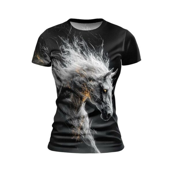 Футболка жіноча спортивна з принтом «Примарний Кінь. Ghost Horse»