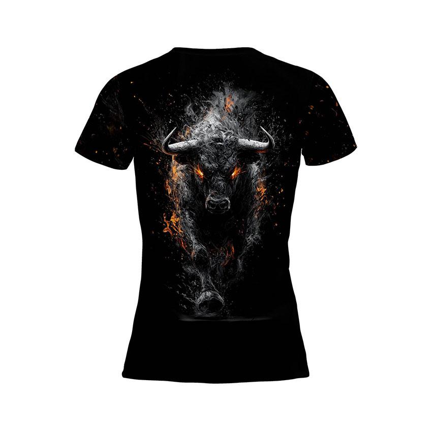 Футболка жіноча спортивна з принтом «Розлючений бик. Angry bull»