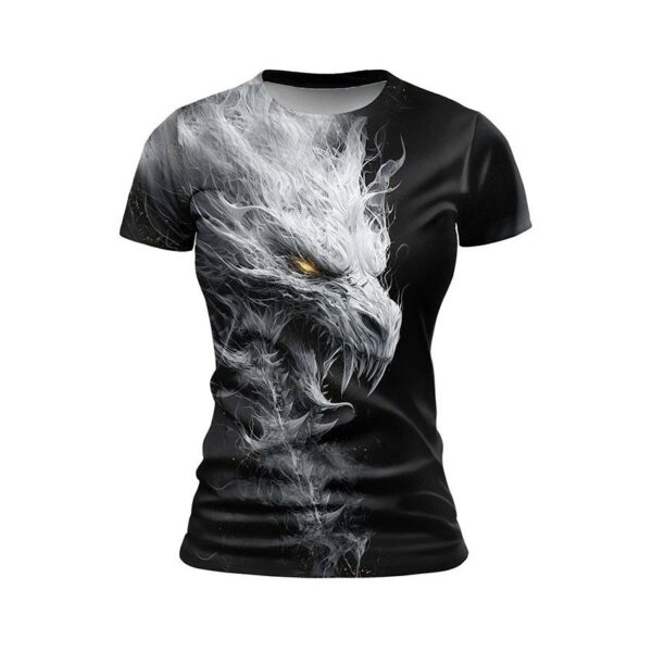 Футболка жіноча спортивна з принтом «Стародавній Білий Дракон. Ancient White Dragon»