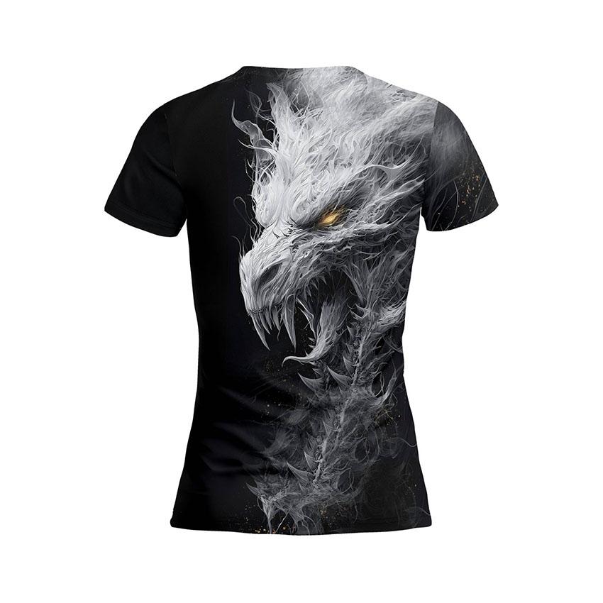 Футболка жіноча спортивна з принтом «Стародавній Білий Дракон. Ancient White Dragon»