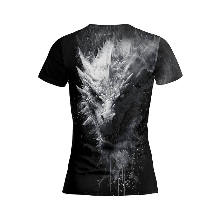 Футболка жіноча спортивна з принтом «Стародавній Білий Дракон. Ancient White Dragon»