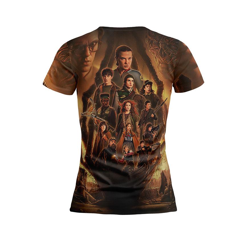 Футболка жіноча спортивна з принтом «Дивні Дива. 5 сезон. Світ Жахів. Stranger Things. Season 5. World of Horrors»