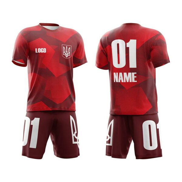 Футбольна форма чоловіча з іменем та логотипом команди з принтом «Червона енергія. Red Energy»