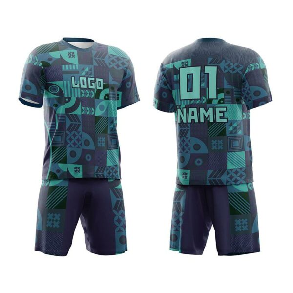 Футбольна форма чоловіча з іменем та логотипом команди з принтом «Геометрична мозаїка. Geometric Mosaic»